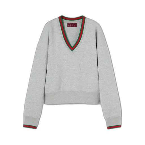 Cotton Jersey Sweatshirt With Web
