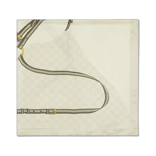 Printed Gg Silk Jacquard Carré