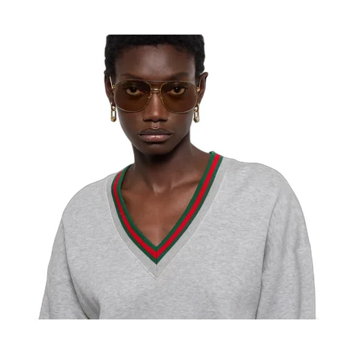 Cotton Jersey Sweatshirt With Web