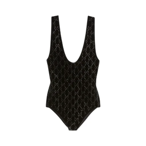 Chenille Bodysuit With Gg Crystals