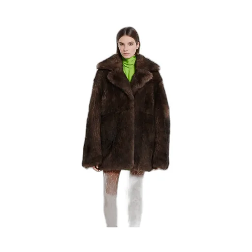 Soft Hairy Shearling Peacoat
