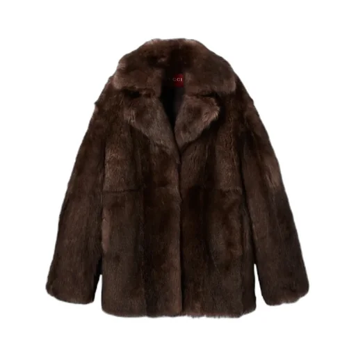 Soft Hairy Shearling Peacoat