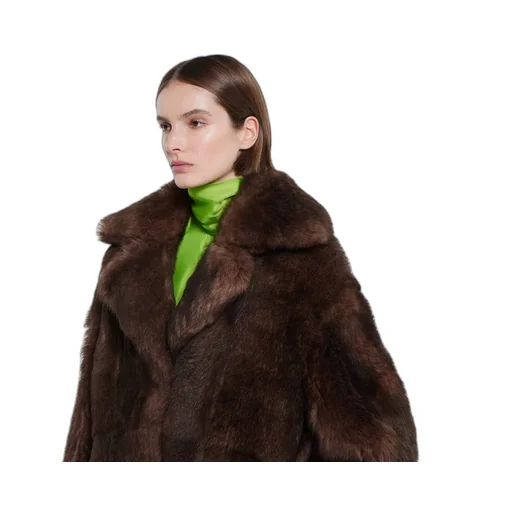 Soft Hairy Shearling Peacoat