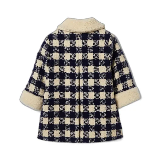 Baby Gingham Wool Coat