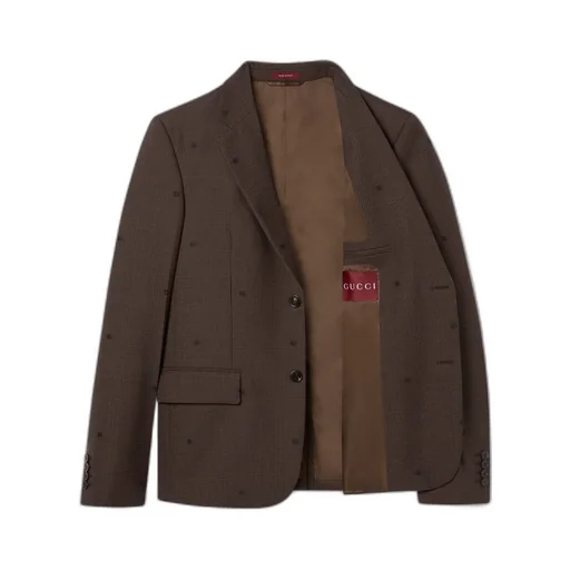 Gg Houndstooth Wool Jacquard Jacket