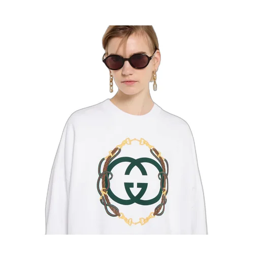 Cotton Jersey Sweatshirt With Print