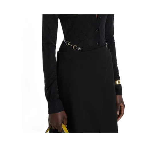 Wool Wrap Skirt With Horsebit Detail