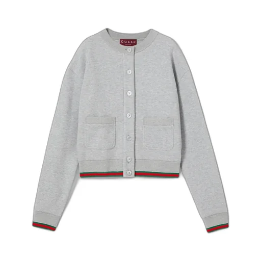 Cotton Jersey Cardigan With Web