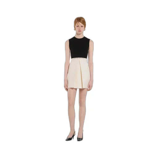 Silk Wool Dress With Crystal Horsebit