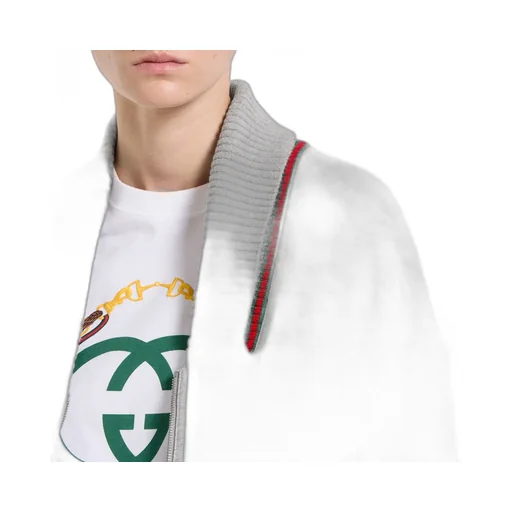 Cotton Jersey Zip Jacket With Web