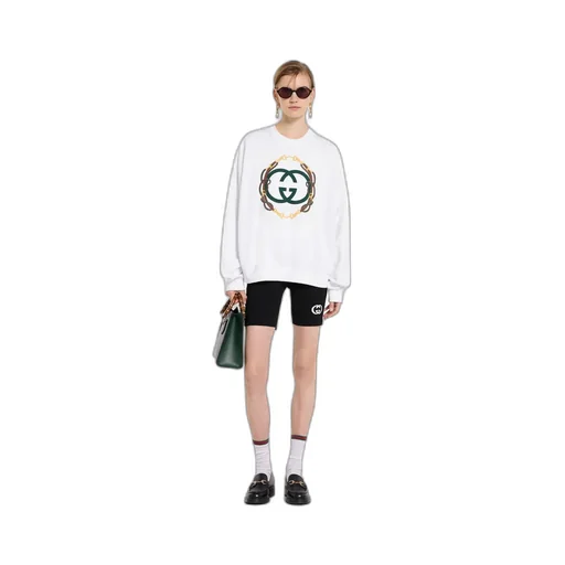 Cotton Jersey Sweatshirt With Print