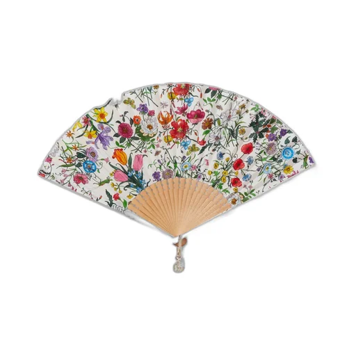 Large Flora Print Fan