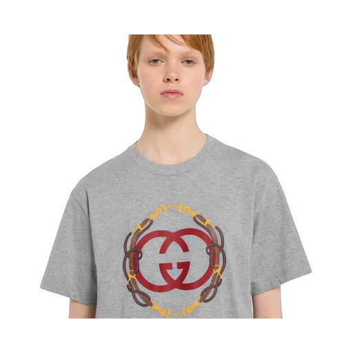 Cotton Jersey T-Shirt With Print