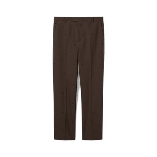 Gg Houndstooth Wool Jacquard Trousers