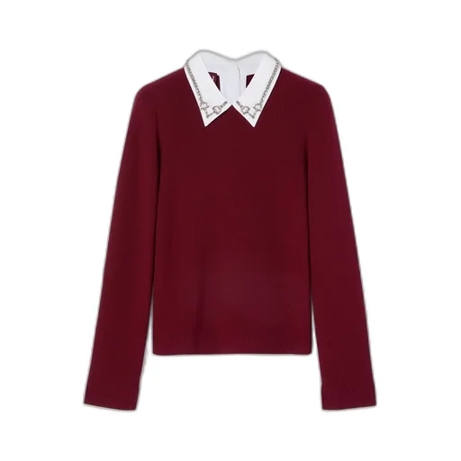 Wool Jumper With Crystal Horsebit
