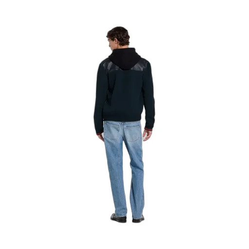 Nappa Leather And Knit Bomber Jacket