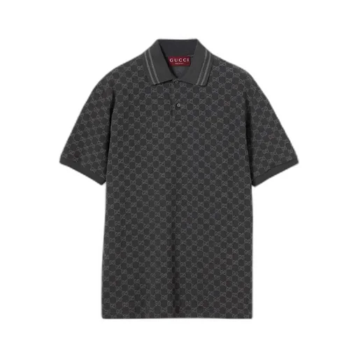 Gg Cotton Piquet Jacquard Polo Shirt