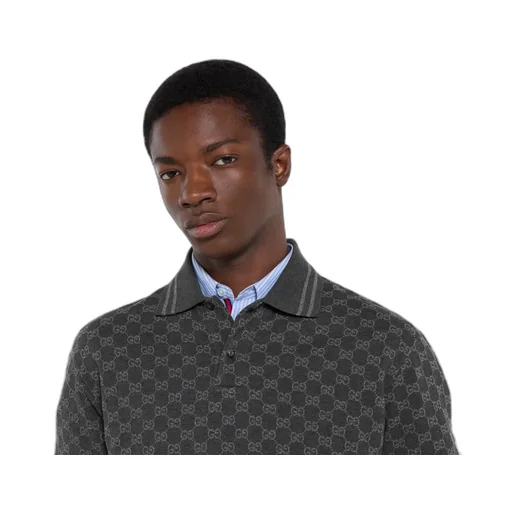 Gg Cotton Piquet Jacquard Polo Shirt