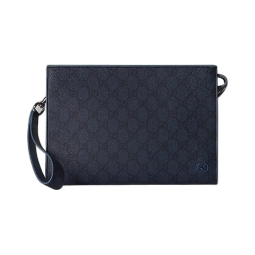 Dusty Blue Trim Small Pouch