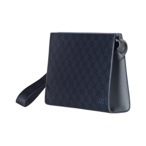 Dusty Blue Trim Small Pouch