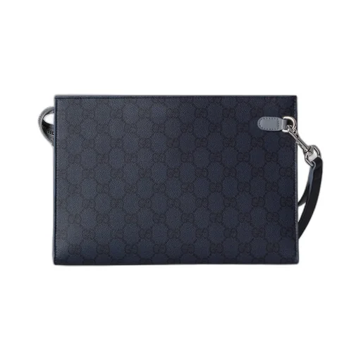 Dusty Blue Trim Small Pouch