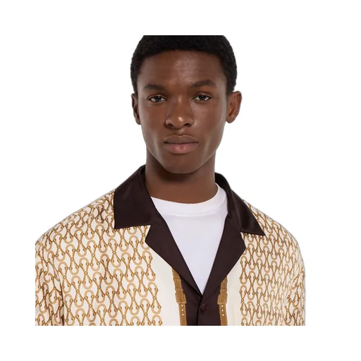 Printed Silk Twill Bowling Shirt