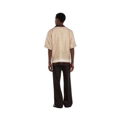 Printed Silk Twill Bowling Shirt