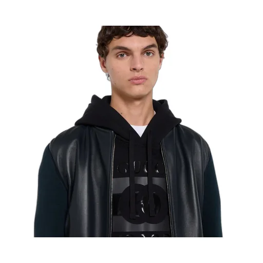 Nappa Leather And Knit Bomber Jacket