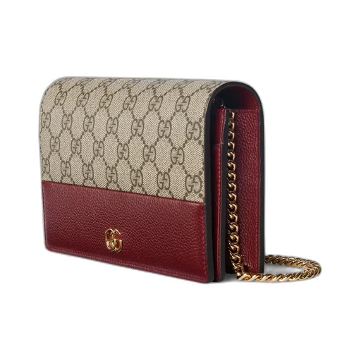 Bi-Colour Gg Marmont Wallet On Chain