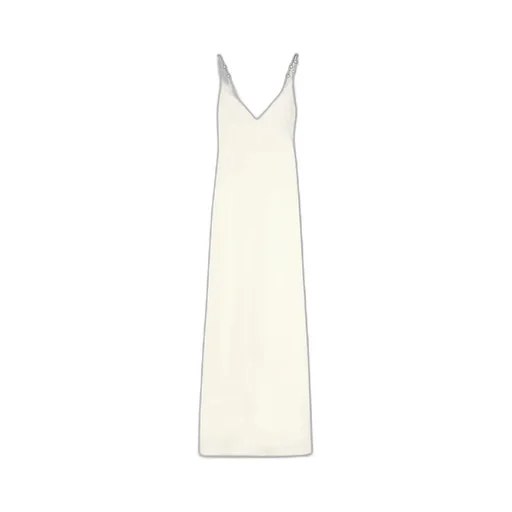 Shiny Satin Dress With Crystal Horsebit