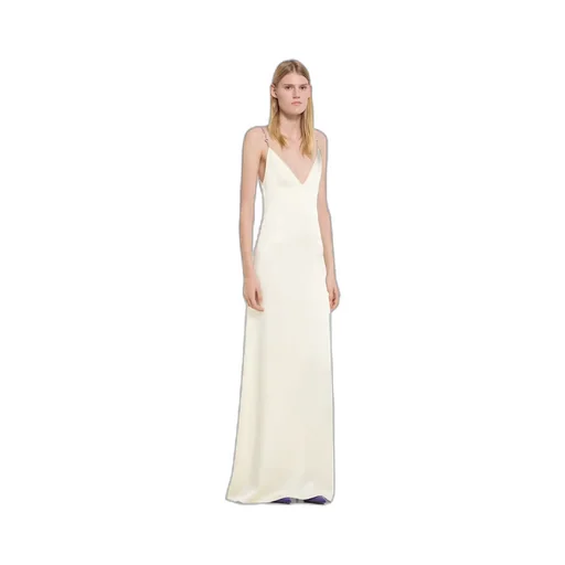 Shiny Satin Dress With Crystal Horsebit
