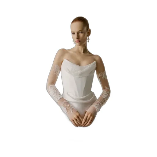 Embroidered Tulle Sleeves