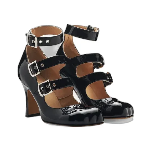 Animal Toe Three-Strap Shoe