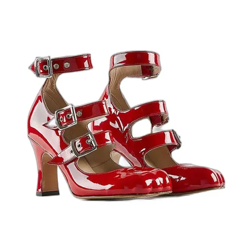 Animal Toe Three-Strap Shoe