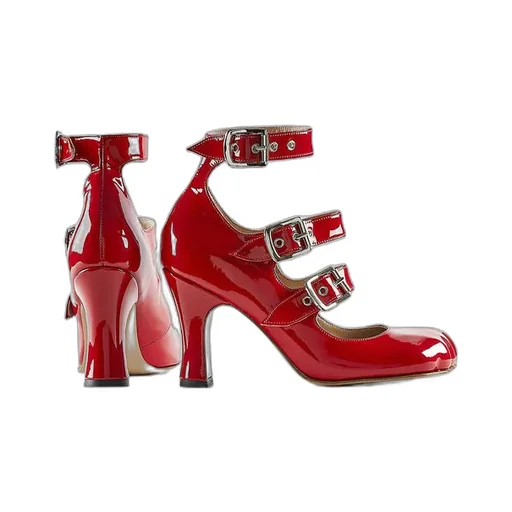 Animal Toe Three-Strap Shoe
