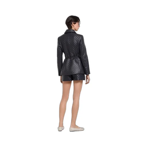Embossed Gg Leather Jacket