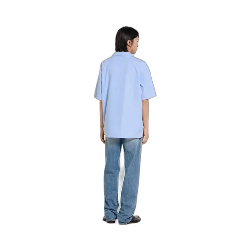 Thin Striped Cotton Poplin Bowling Shirt