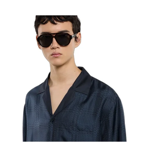 Printed Silk Twill Bowling Shirt