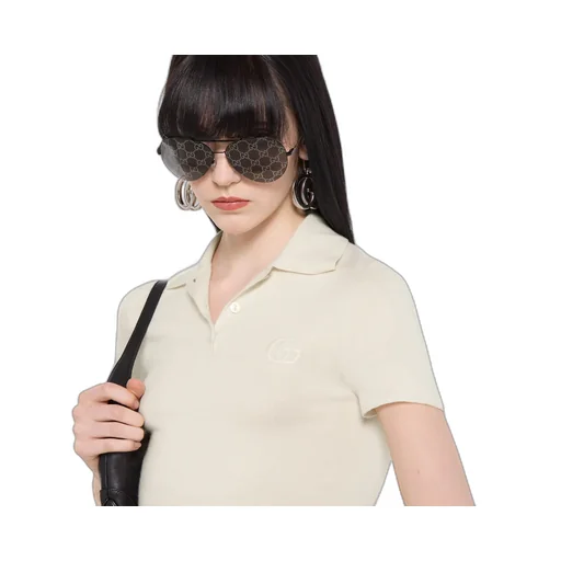 Cashmere Silk Polo Shirt With Embroidery