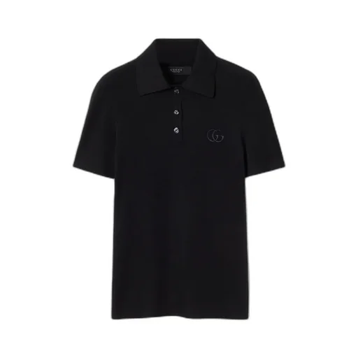 Cashmere Silk Polo Shirt With Embroidery