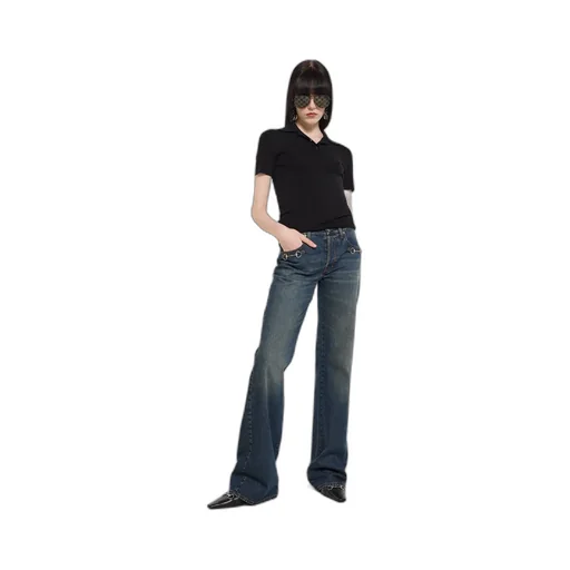 Cashmere Silk Polo Shirt With Embroidery