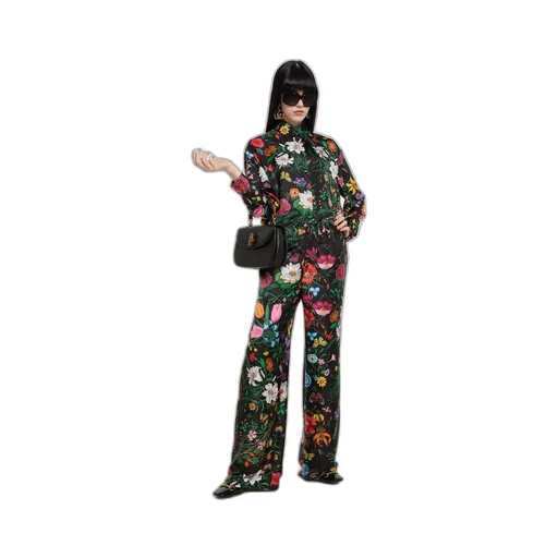 Printed Silk Twill Pants