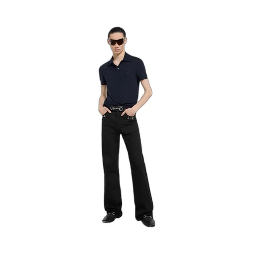 Knit Wool Polo Shirt With Embroidery