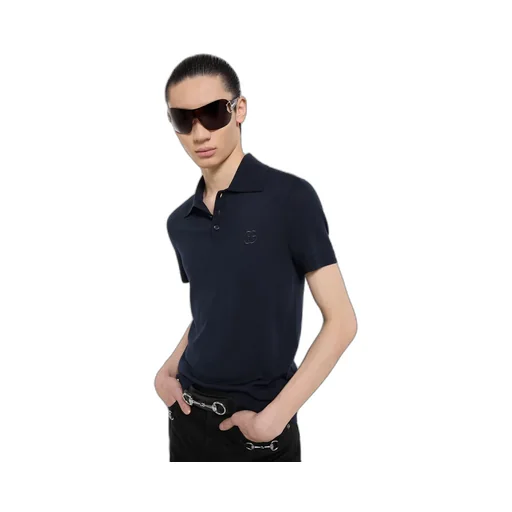 Knit Wool Polo Shirt With Embroidery