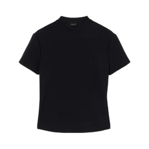 Rayon Jersey T-Shirt With Embroidery