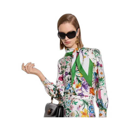 Printed Silk Twill Diamond Scarf