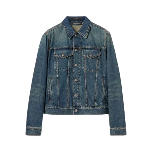 Cotton Denim Jacket With Horsebit
