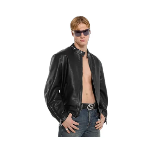 Leather Jacket With Horsebit