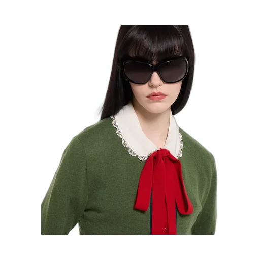 Knit Wool Cashmere Cardigan With Web