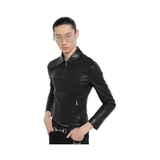 Washed Stretch Nappa Leather Jacket